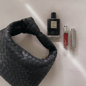 No. 230 Night Blue Woven Mini Tote - Italian Leather | Noirblanc