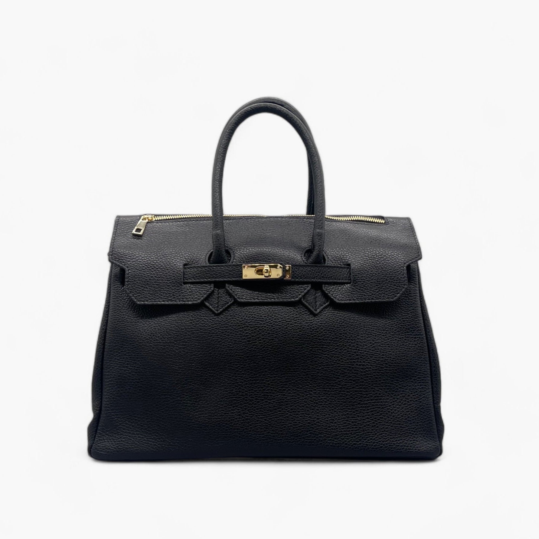 No. 278 Large Black Tote Bag - Italian Leather | Noirblanc