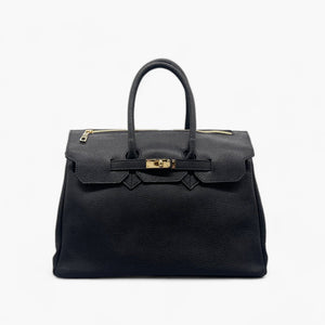 No. 278 Large Black Tote Bag - Italian Leather | Noirblanc