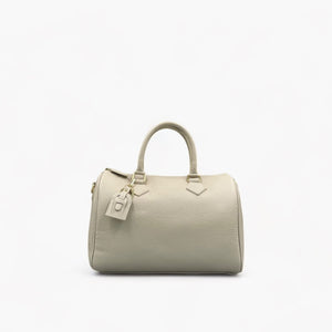 Noirblanc No. 260 Large Bowling Bag in Limestone - Italian Leather & Gold Accents