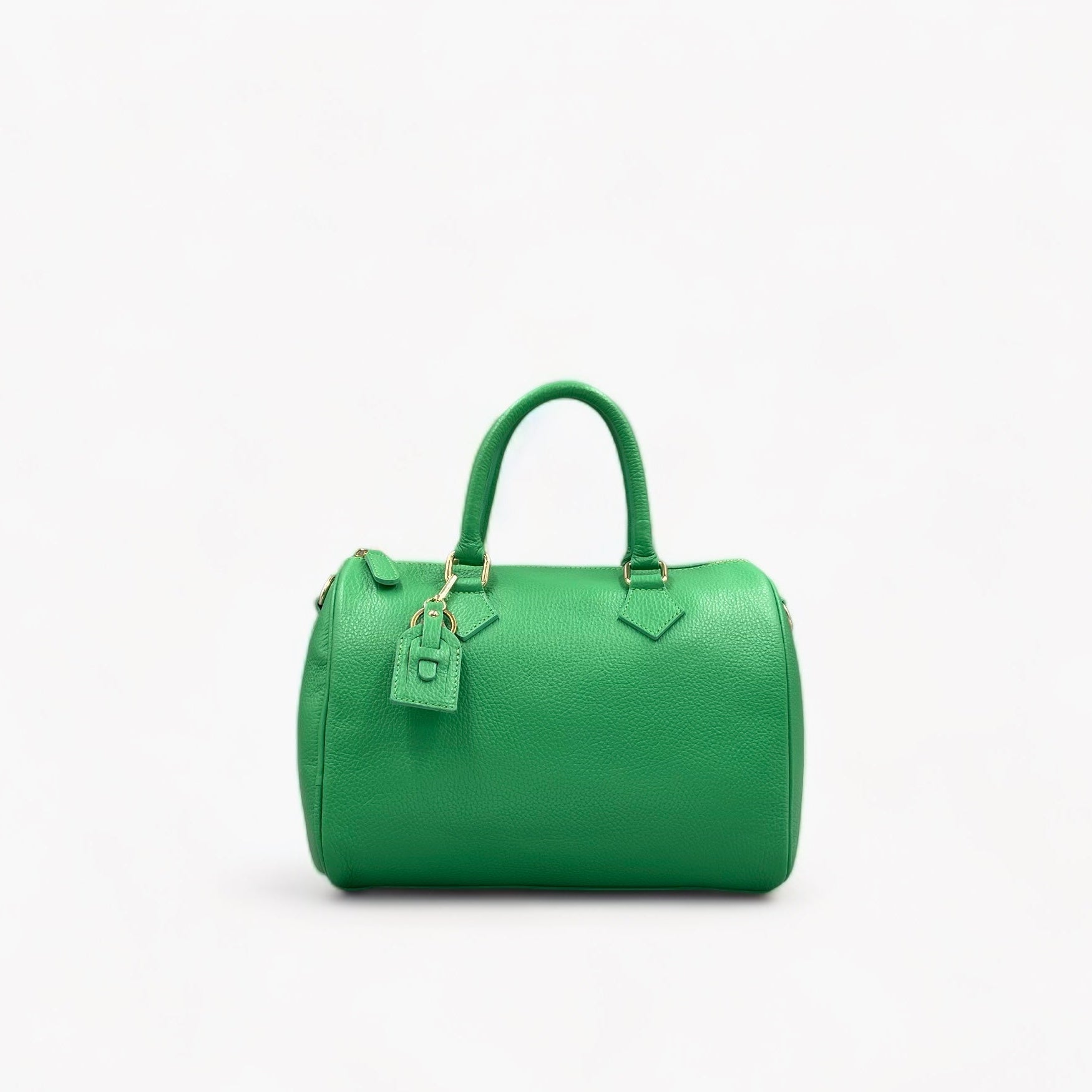 Noirblanc No. 260 Large Green Bowling Bag - Italian Leather & Gold Accents