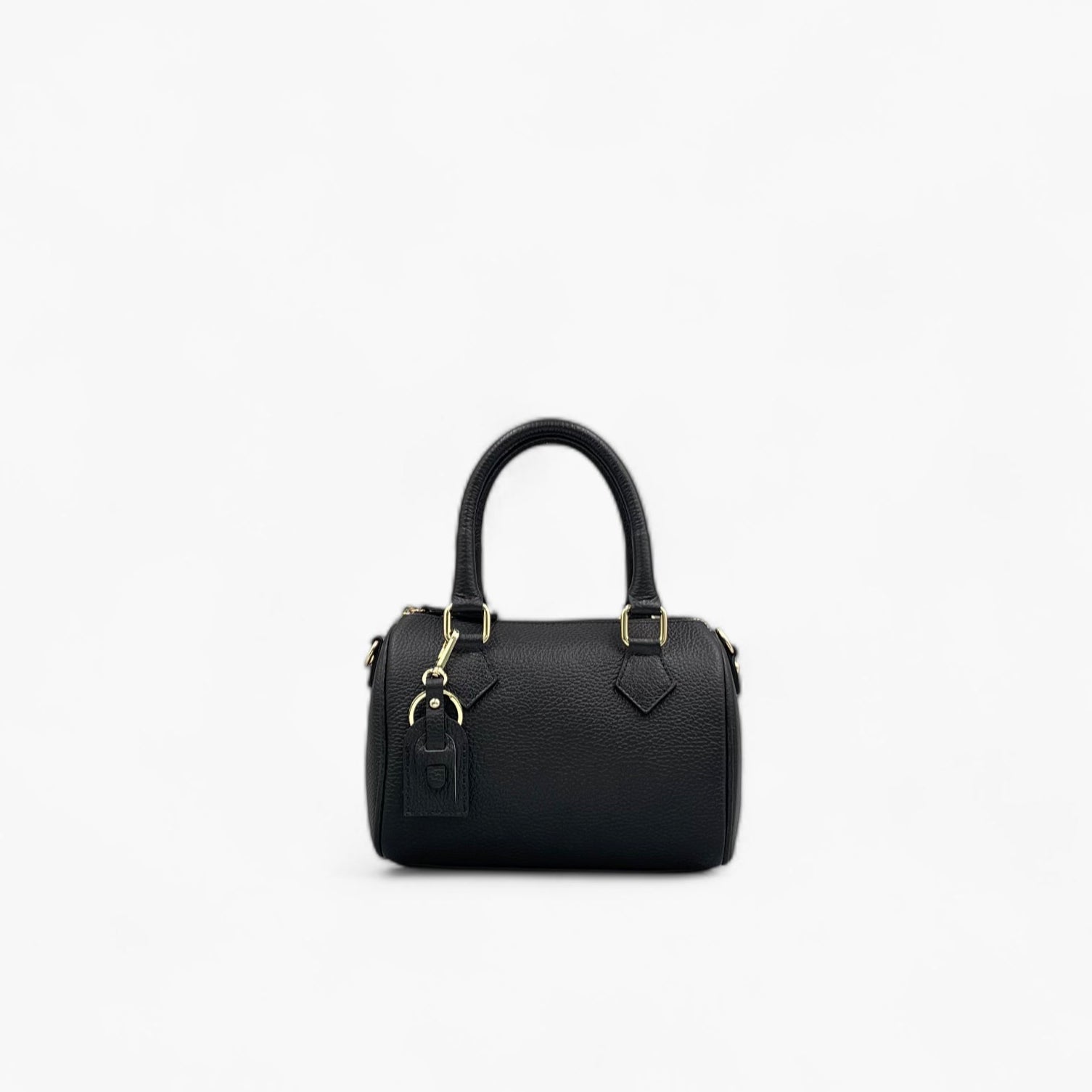 No. 231 Black Mini Bowling Bag - Italian Leather | Noirblanc