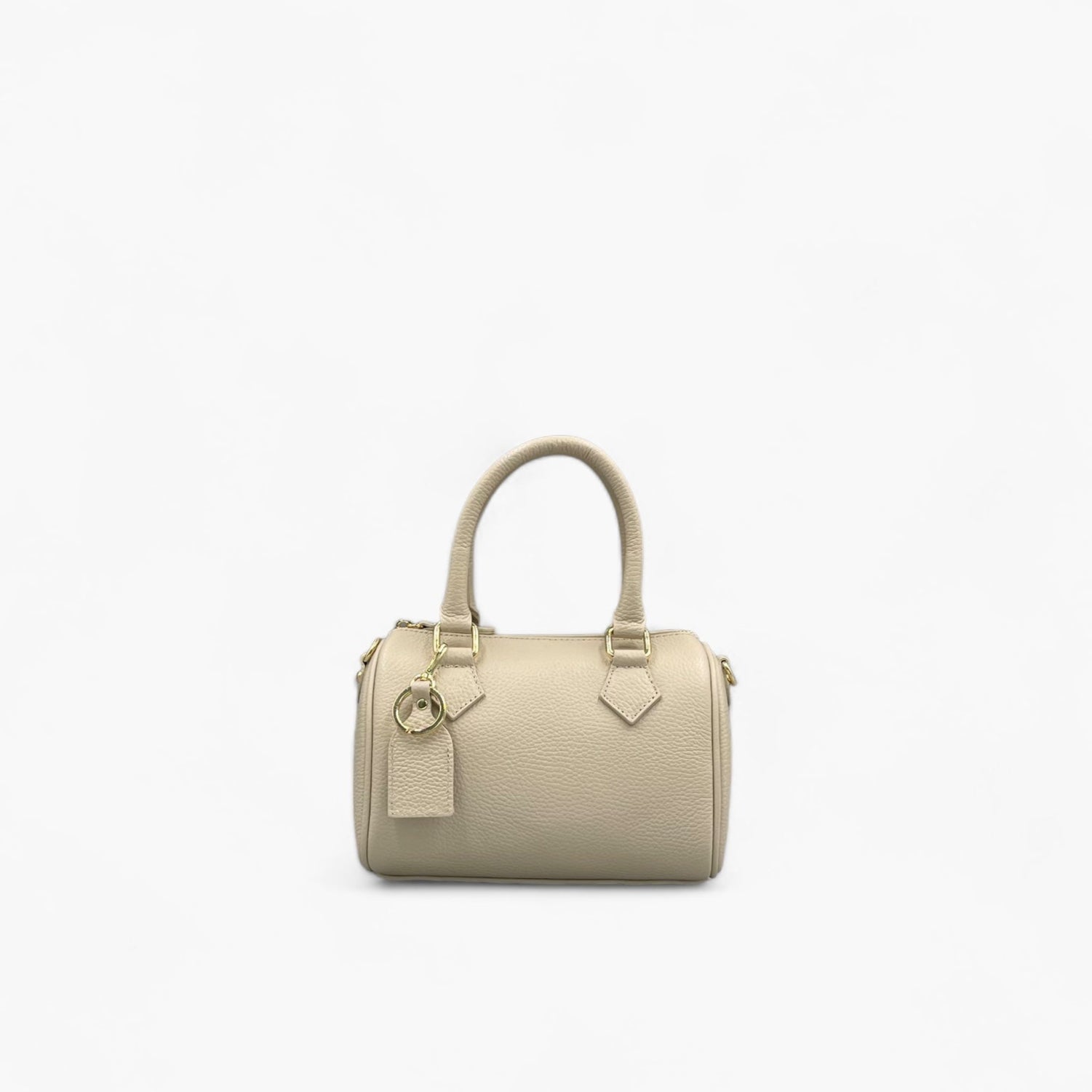 No. 231 Limestone Mini Bowling Bag - Italian Leather | Noirblanc