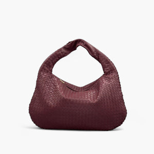 Noirblanc No. 221 Large Hobo Bag in Bordeaux - Italian Leather Handbag