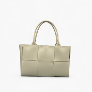 No. 1 Large Limestone Woven Tote Bag - Italian Leather | Noirblanc