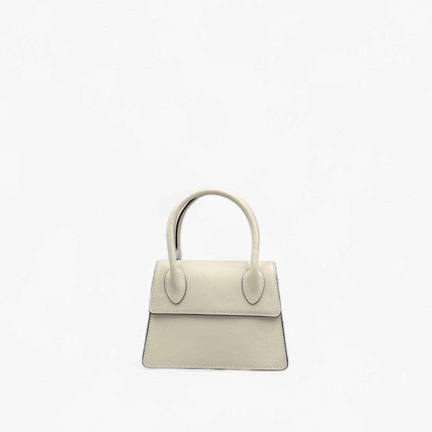 No. 2 Limestone Mini Tote - Italian Leather | Noirblanc Luxury Handbags