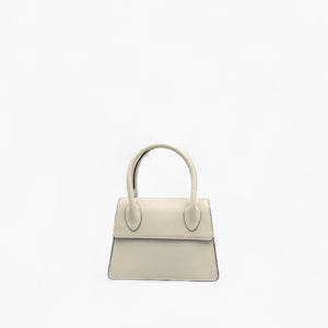 No. 2 Limestone Mini Tote - Italian Leather | Noirblanc Luxury Handbags