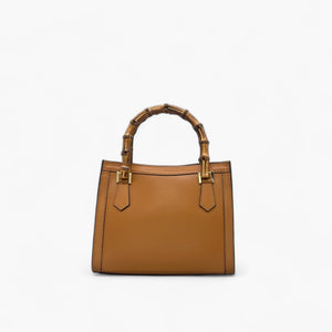 No. 222 Tote Bag in Camel with Bamboo Handles - Handcrafted Italian Leather