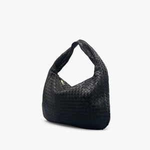 Noirblanc No. 221 Large Hobo Bag in Black - Italian Leather Handbag