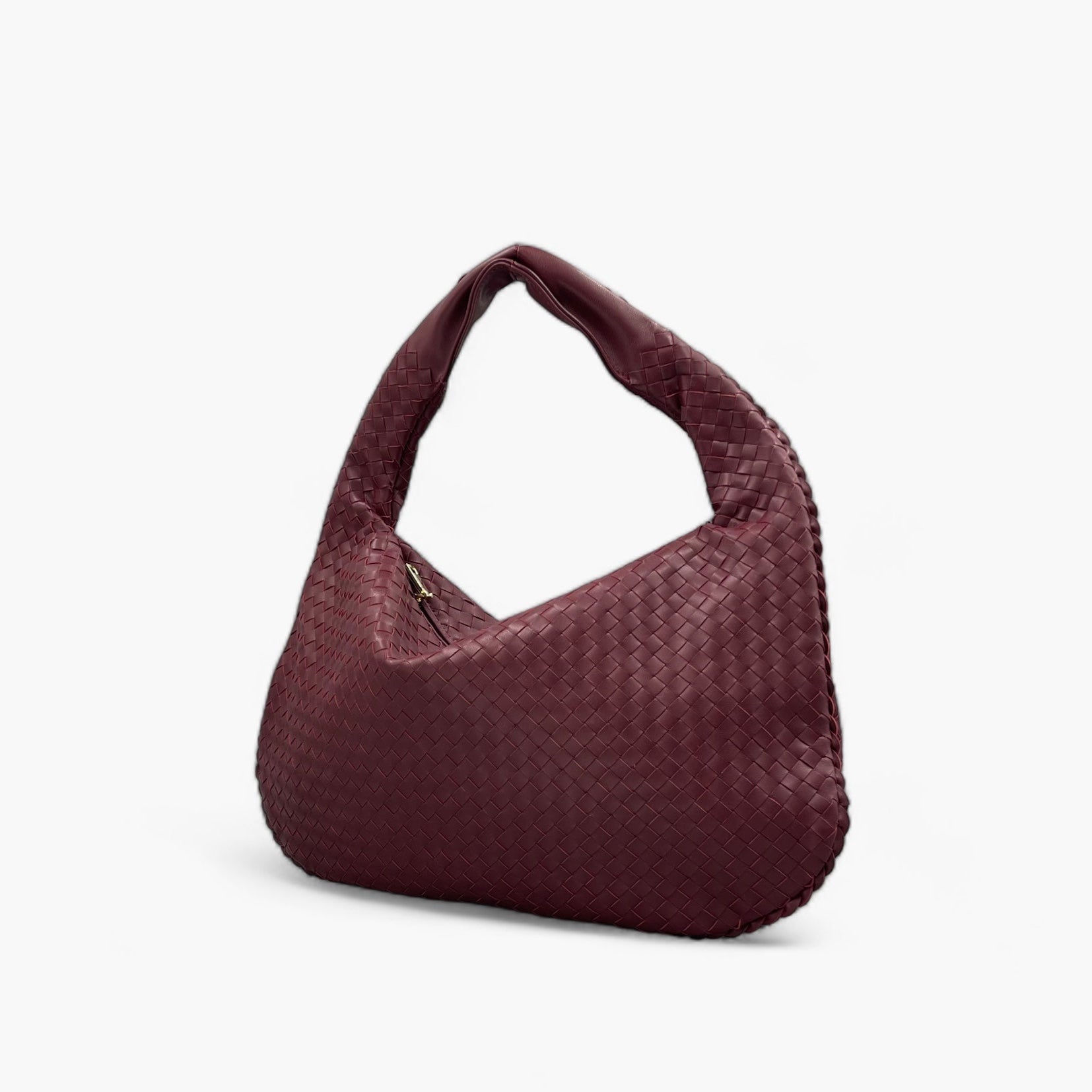 Noirblanc No. 221 Large Hobo Bag in Bordeaux - Italian Leather Handbag