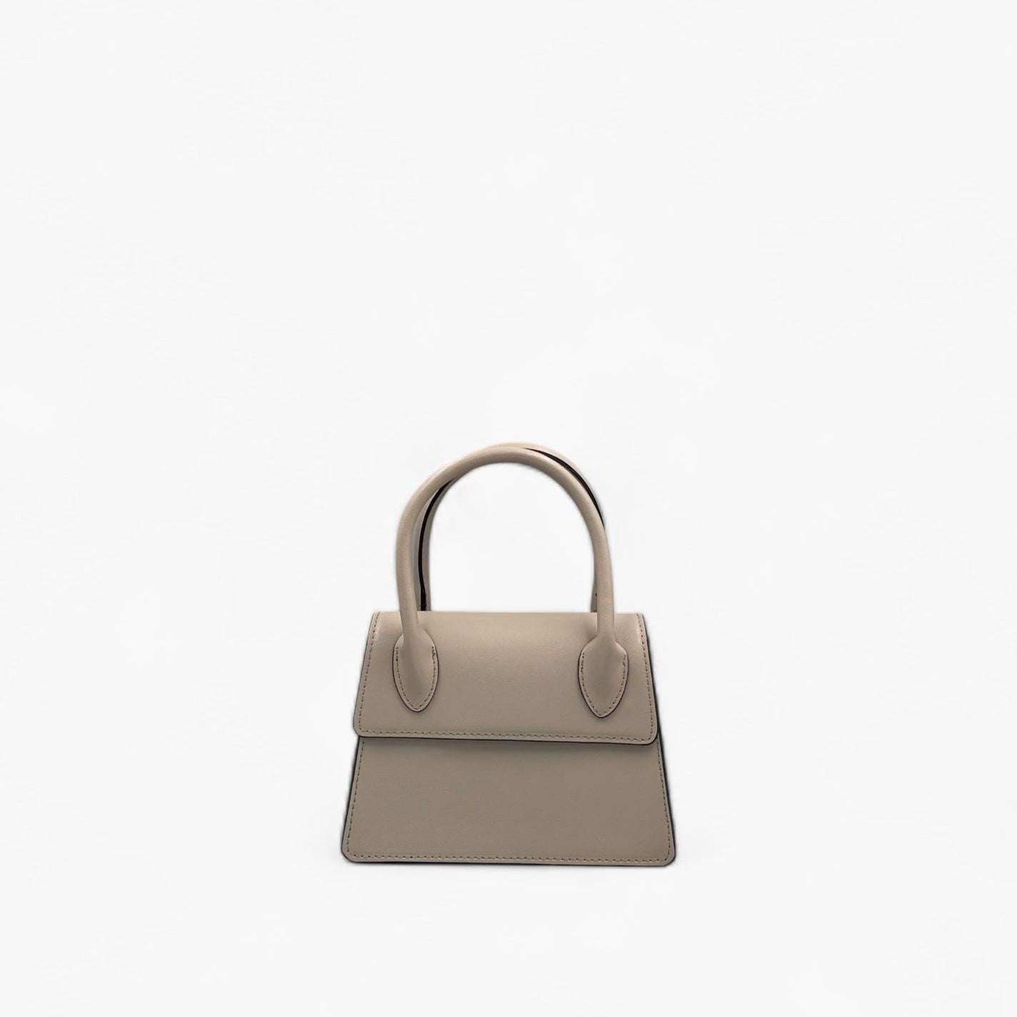 No. 2 Taupe Mini Tote - Italian Leather | Noirblanc Luxury Handbags